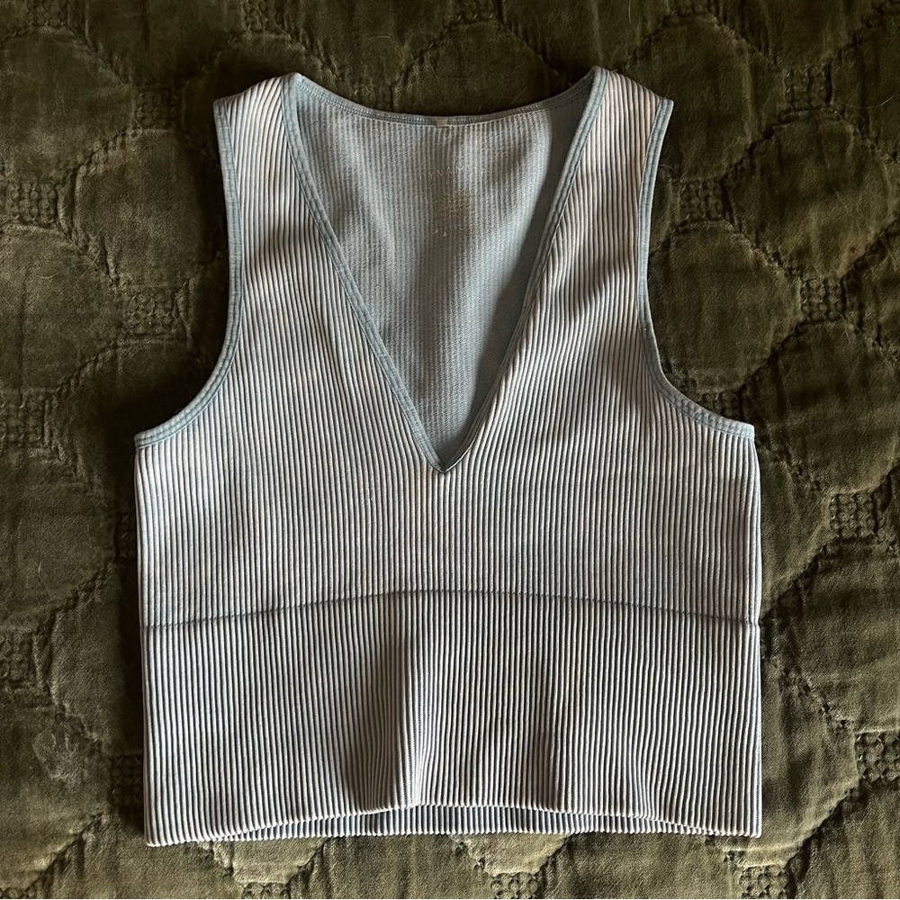 Stretchy Light Blue Cropped Tank